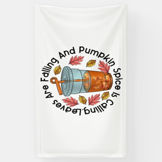 葉が落ちてカボチャの香辛料が呼び出される 横断幕 (縦)