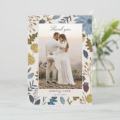 葉が落ちる季節のウェディング　ありがとう 招待状 (スタンド正面)