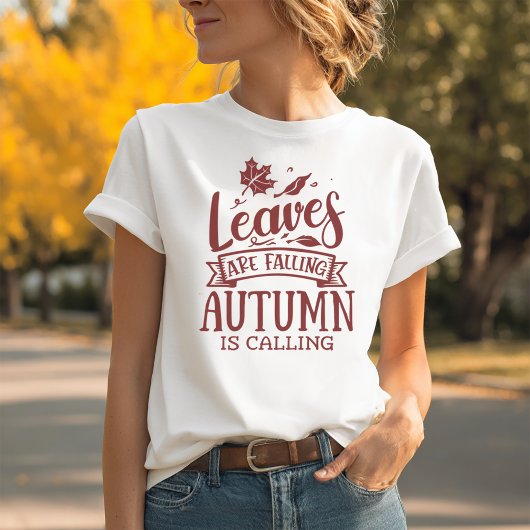 葉が落ちる 秋が来る Tシャツ