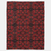 葉が赤く白い色合い点々のある フリースブランケット (正面)