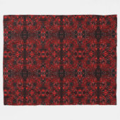 葉が赤く白い色合い点々のある フリースブランケット (正面(横))