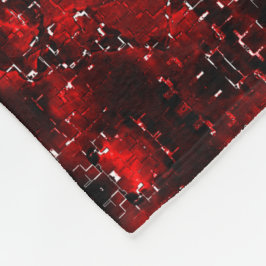 葉が赤く白い色合い点々のある フリースブランケット