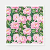 葉っぱがピンク色の牡丹に咲く スタンダードランチョンナプキン (正面)