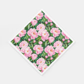 葉っぱがピンク色の牡丹に咲く スタンダードランチョンナプキン (角)