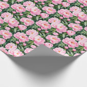 葉っぱがピンク色の牡丹に咲く ラッピングペーパー (角)