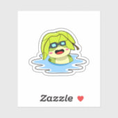 葉っぱが泳ぐカエル シール (シート)