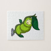 葉っぱで眠る毛虫 ジグソーパズル (横)