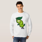 葉っぱで眠る毛虫 Tシャツ (正面フル)
