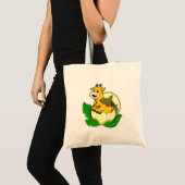 葉っぱと卵を持つキリン トートバッグ (正面(商品))