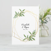 葉っぱと草花の結婚アドバイスカード 花嫁と花婿へ 招待状 (スタンド正面)
