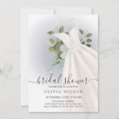 葉っぱのウェディングドレス ブライダルシャワーの招待状 招待状 (正面)