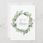 葉っぱのデザインの「私たちは秘密結婚します」式後パーティーカード 招待状 (裏面)