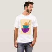 葉っぱのボヘミアンイラスト Tシャツ (正面フル)