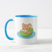 葉っぱのボートに乗ったかわいいネズミ マグカップ (左)