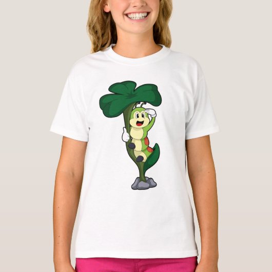 葉っぱの上のいもむし Tシャツ (正面)