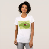 葉っぱの上のてんとう虫 女性用Tシャツ Tシャツ (正面フル)