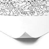 葉っぱの形のフラワーマンダラ 大人の塗り絵 ポスター (角)