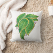 葉っぱの植物柄 クッションカバー クッション (ブランケット)