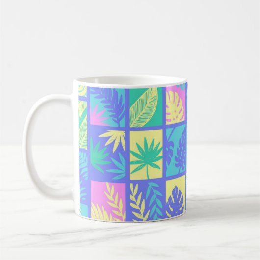 葉っぱの模様 コーヒーマグカップ (左)