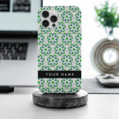 葉っぱの模様、緑の葉、あなたの名前 iPhoneケース