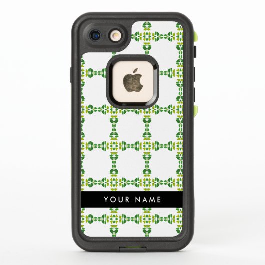 葉っぱの模様、緑の葉、あなたの名前 LifeProof iPhoneケース (裏面)