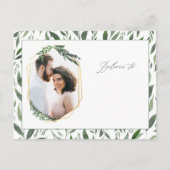 葉っぱの水彩写真 セーブ・ザ・デート ポストカード (裏面)