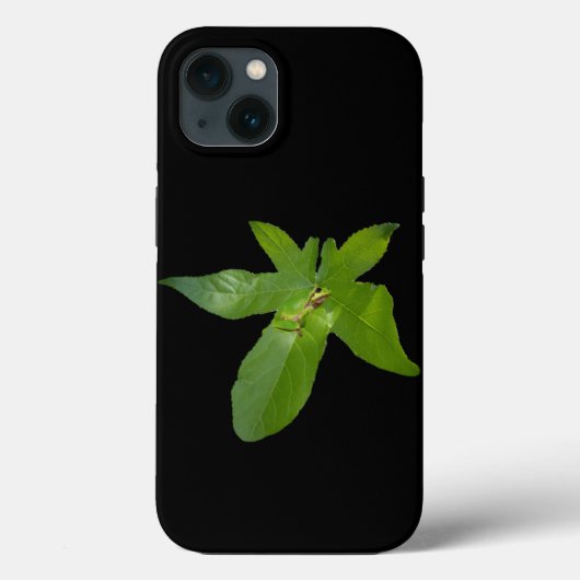 「葉っぱの避難所：ブドウの葉に覆われた小さな緑のカエル」 Case-Mate iPhoneケース (裏面)