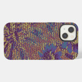 葉っぱカモフラージュ柄の青い花 iPhoneケース (裏面横)