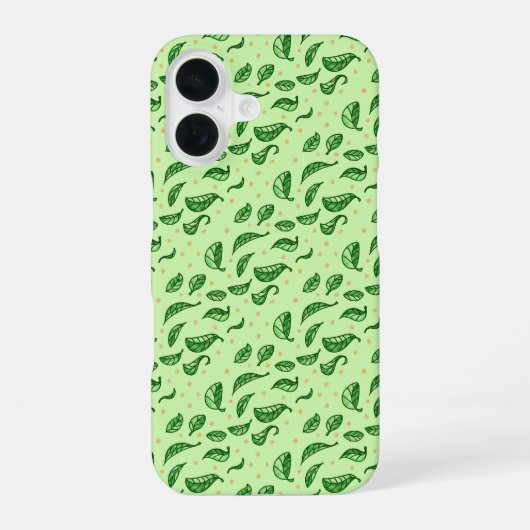葉っぱ模様 iPhone 16ケース (裏面)