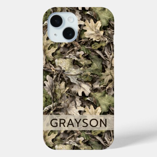 葉っぱ迷彩パーソナライズデザイン Case-Mate iPhoneケース (裏面)