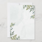 葉とエレガントな緑の植物の招待状 招待状 (裏面)