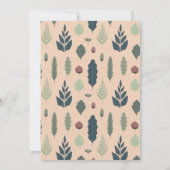 葉とキノコ |秋素朴のベビーシャワー 招待状 (裏面)