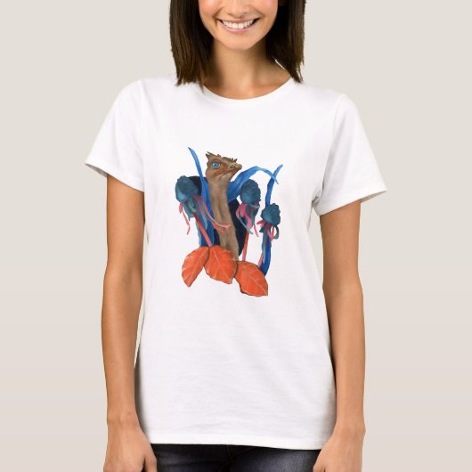 葉とダチョウ Tシャツ (正面)