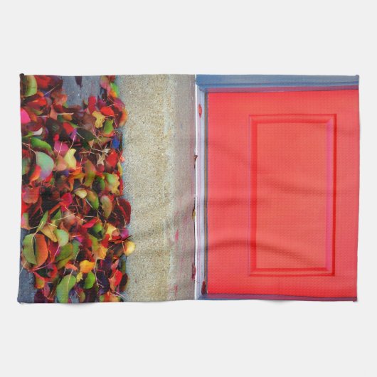 葉とドア キッチンタオル (横)