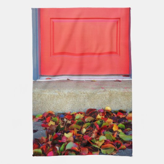 葉とドア キッチンタオル (縦)