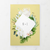 葉とフローラ結婚式招待状と詳細 三つ折り招待状 (カバー)