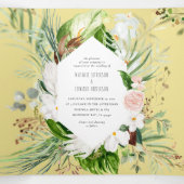 葉とフローラ結婚式招待状と詳細 三つ折り招待状 (内部中)