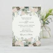 葉とフローラ|淡い緑結婚の 招待状 (スタンド正面)