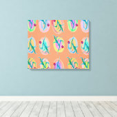 葉とベリーフォークアートウォーターカラー キャンバスプリント (インサイチュ (ウッドフロア))