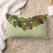 葉とベリーリース |クリスマス素朴。 ランバークッション (ブランケット)