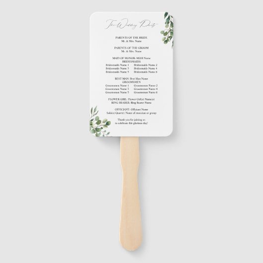 葉とユーカリ素朴結婚式 プログラムハンドファン ハンドファン (裏面)