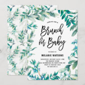 葉と実のリース ベビーシャワーブランケット 招待状 (正面/裏面)