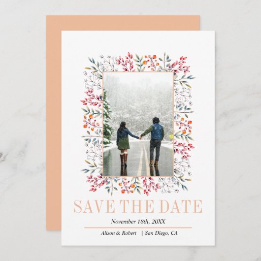 葉と実の境界 peach ウェディング セーブザデート (正面/裏面)