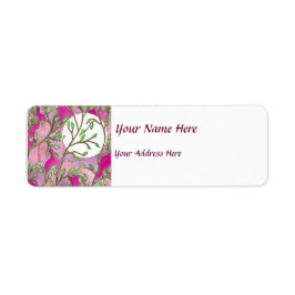 葉と月 – ピンクの水色 ラベル