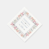 葉と果実の埃の多い青い冬の結婚式 スタンダードカクテルナプキン (角)