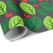 「葉と果実」パターン包装紙 ラッピングペーパー (ロールコーナー)