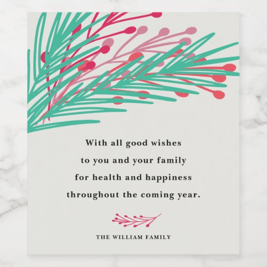 葉と果実 ワインラベル (シングルラベル)