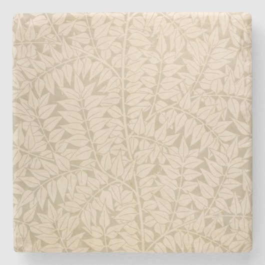 葉と枝の模様（William Morris著） ストーンコースター (正面)