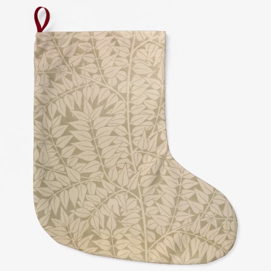 葉と枝の模様（William Morris著） ラージクリスマスストッキング (正面)