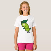 葉と眠る芋虫 Tシャツ (正面フル)